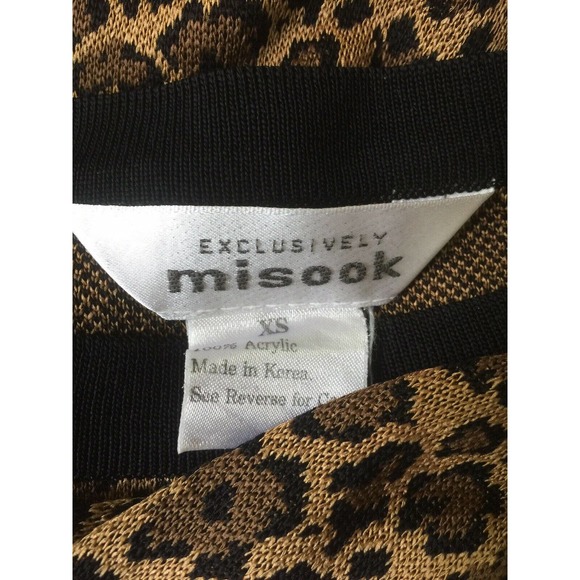 Misook Top Blouse Knit Long Sleeve Animal Print XS - Picture 5 of 5